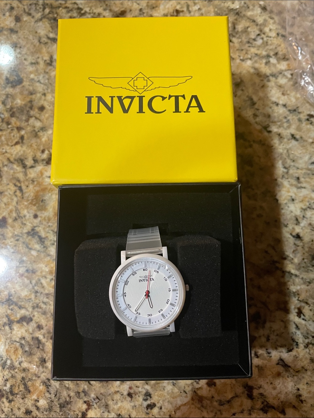 Invicta Angel White Dial with Red Transparent Strap